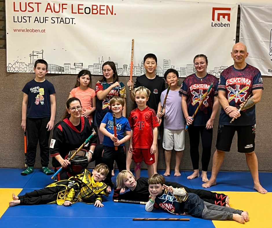 Eskrima Kindertraining in Leoben im Rahmen der Winter Sport und Spass Aktion